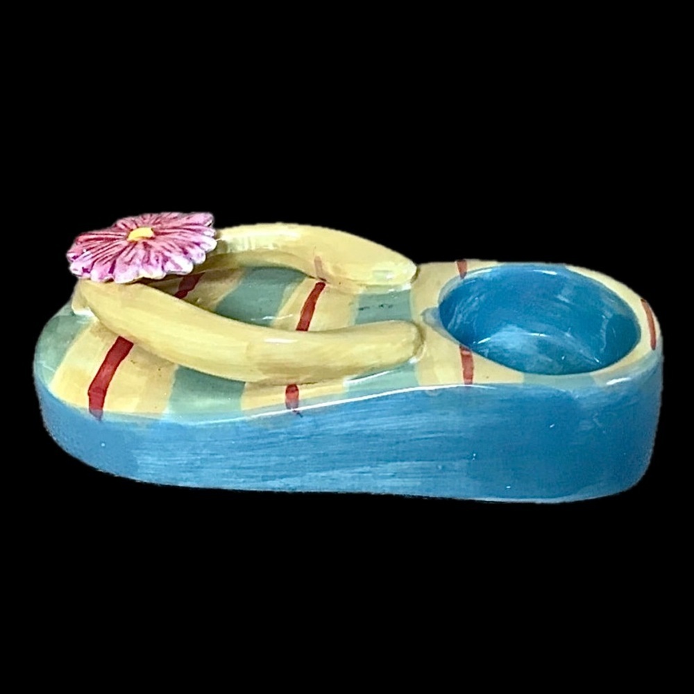 Single Flip Flop Tealight Candle Holder Colorful Summer Coastal Beach Tropical - Picture 5 of 9